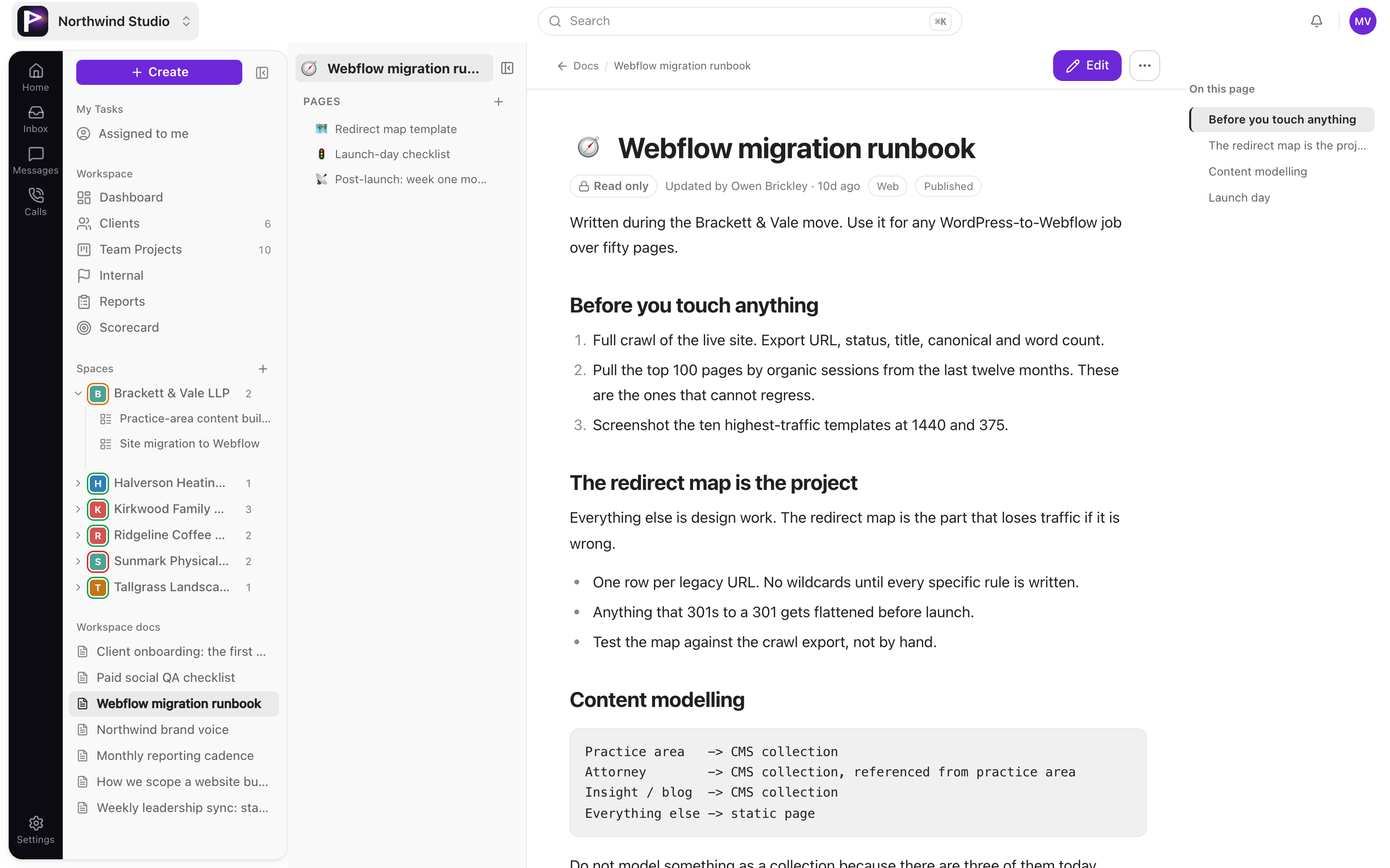 The docs library with notes and SOPs